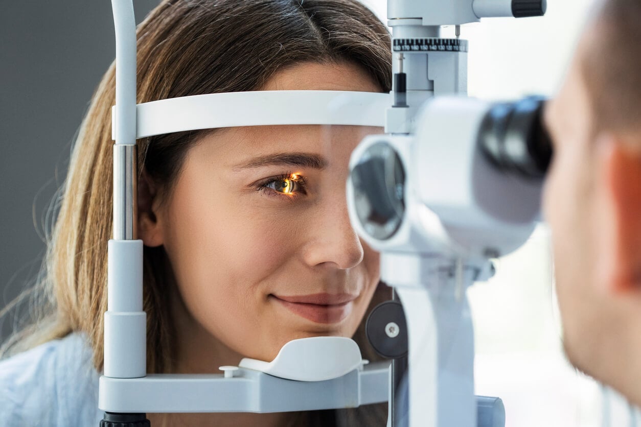 Patient being examined by a doctor at Retina Vision Consultants